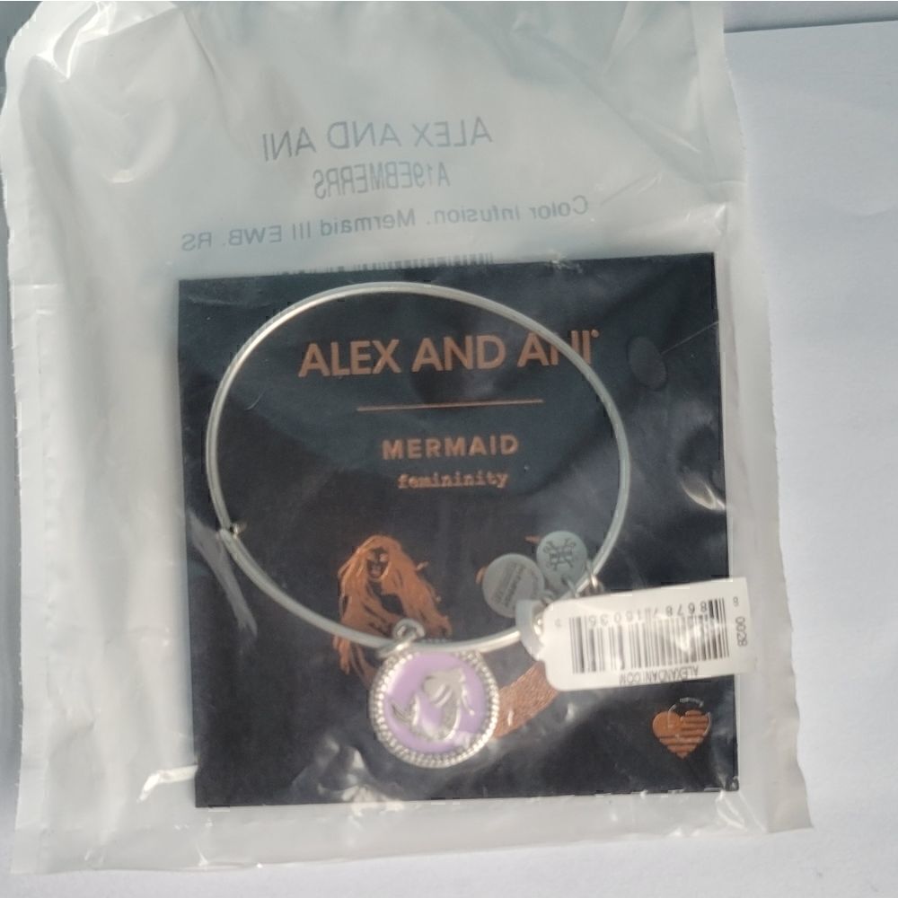 Alex and Ani Women's Color Infusion Mermaid Charm Bangle Bracelet